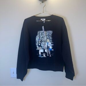 DKNY Graphic Black Sweatshirt City Girl Pullover NWT Medium